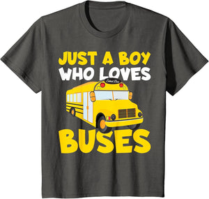 Kids School Bus Costume Just a Boy who Loves Buses