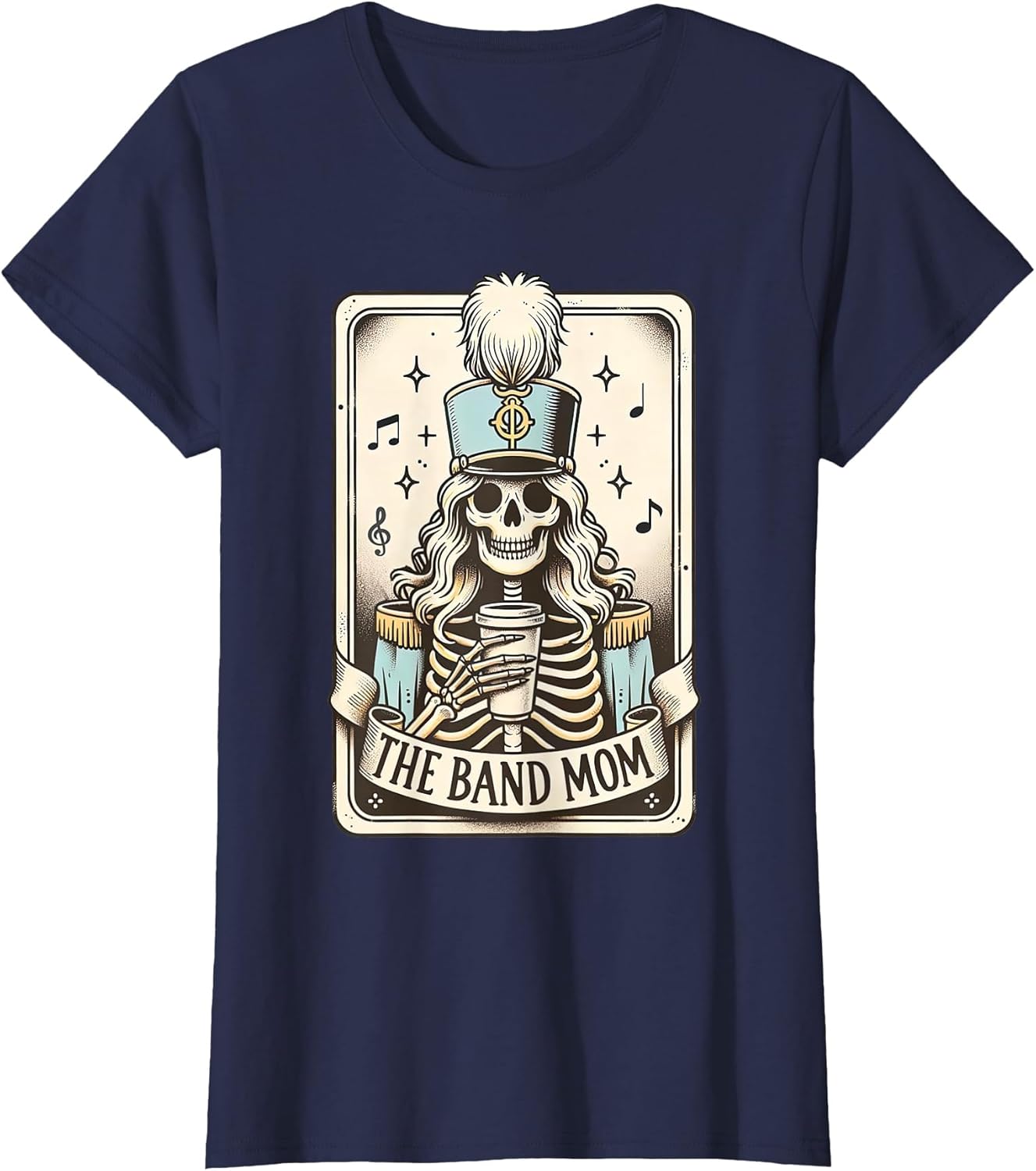 Marching Band Mom Tarot Card Skeleton Mom Musical Instrument
