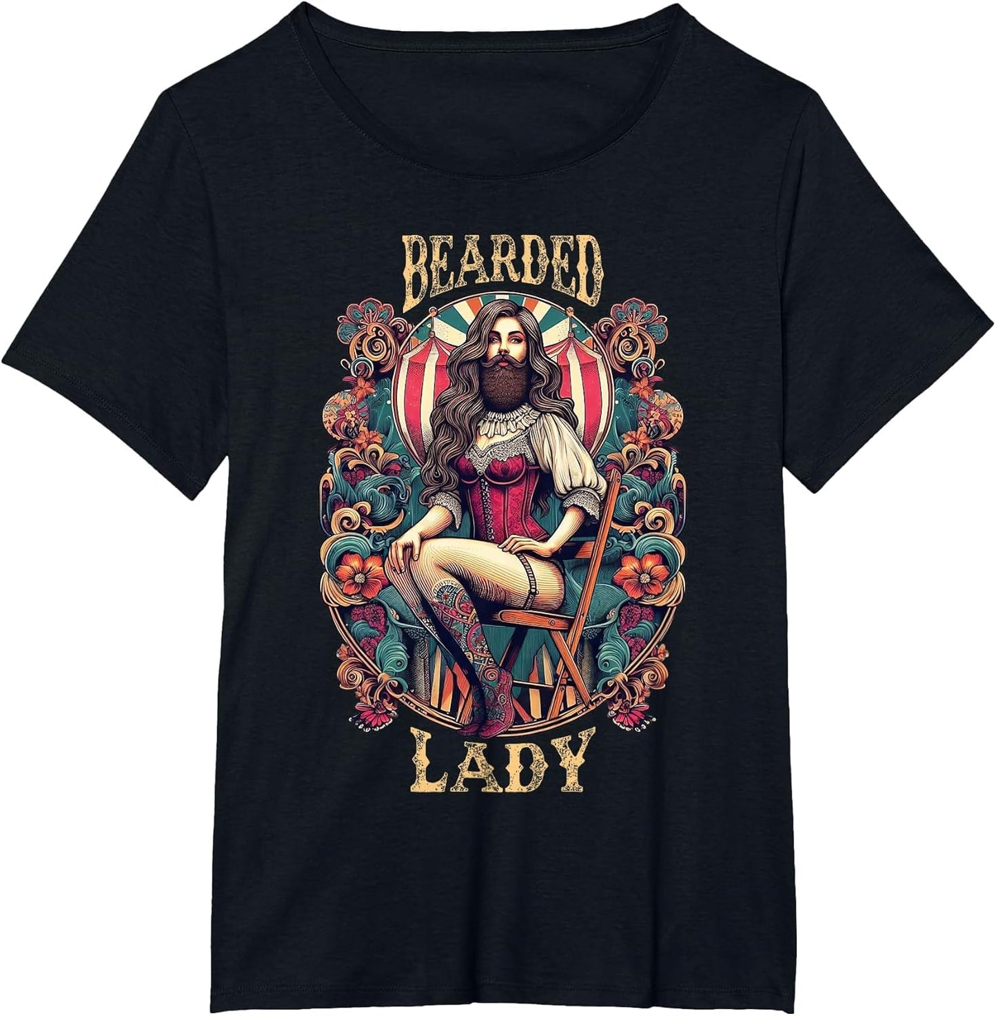 Funny Bearded Lady Costume Vintage Circus Carnival Party