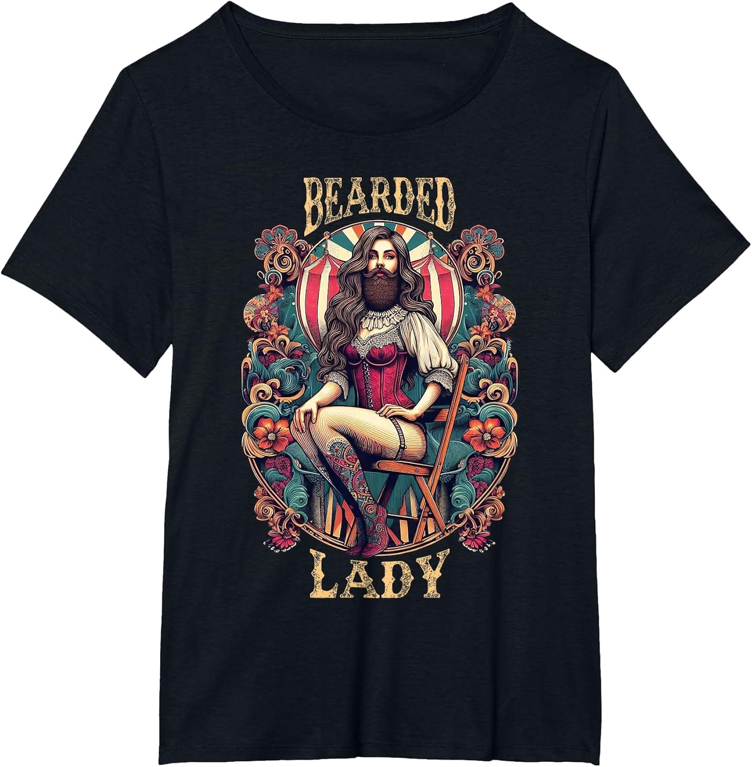 Funny Bearded Lady Costume Vintage Circus Carnival Party