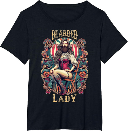 Funny Bearded Lady Costume Vintage Circus Carnival Party