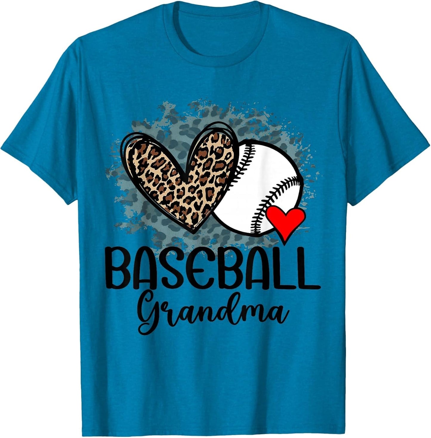 Baseball Grandma Funny Leopard Heart Proud Baseball Grandma