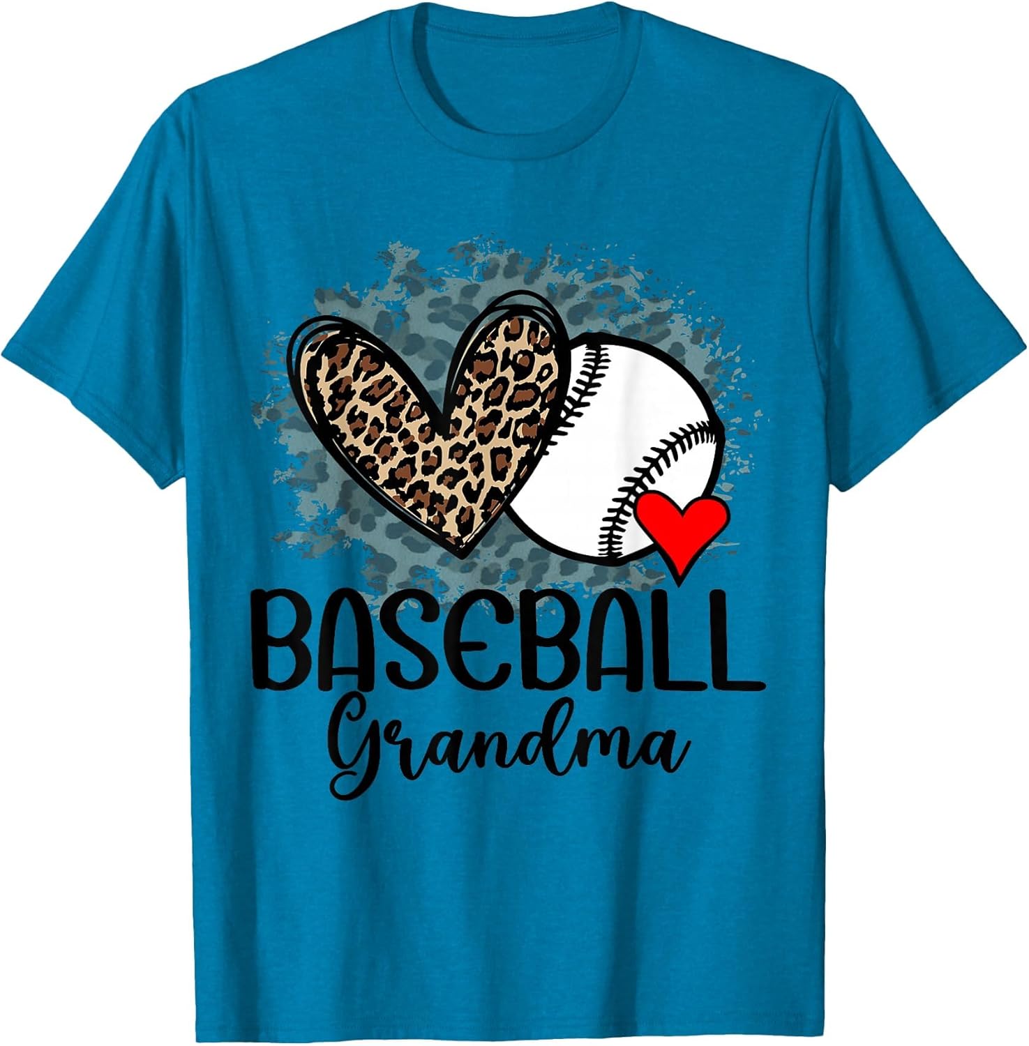 Baseball Grandma Funny Leopard Heart Proud Baseball Grandma