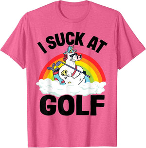 I Suck at Golf Funny Golf Loser Unicorn Sarcastic Golfing