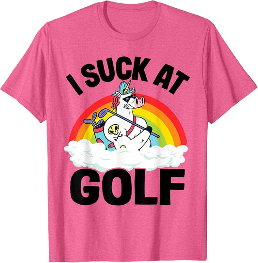 I Suck at Golf Funny Golf Loser Unicorn Sarcastic Golfing