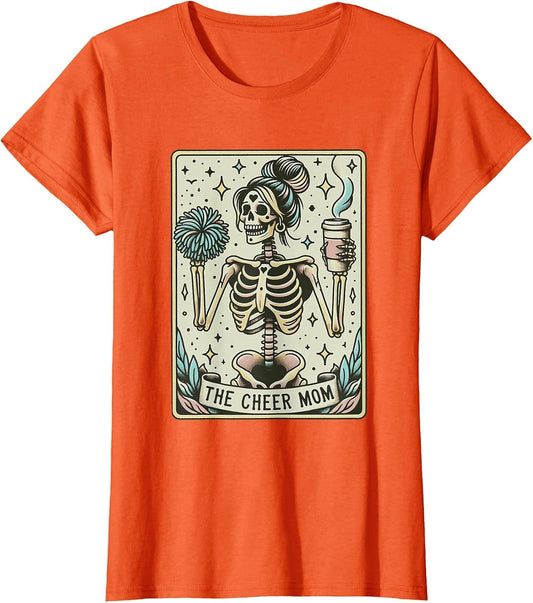 Skeleton Cheer Mom Tarot Card Vintage Funny Cheerleading