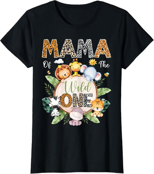 Mama of The Wild One 1St Birthday Safari Jungle Animal