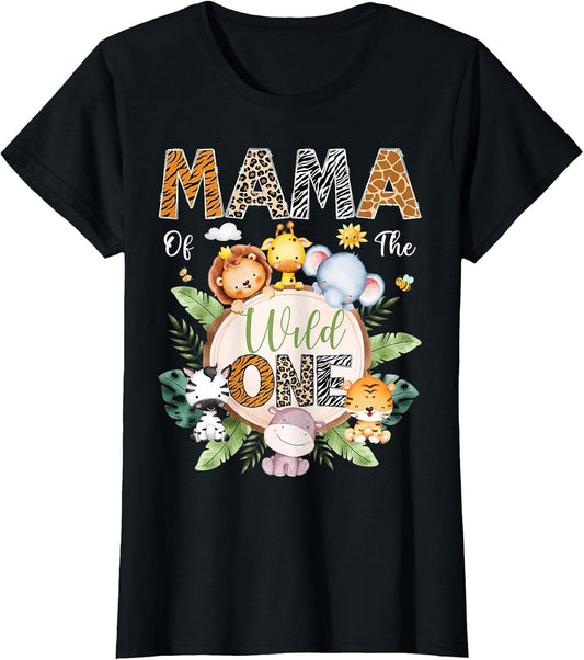 Mama of The Wild One 1St Birthday Safari Jungle Animal
