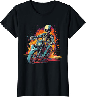 Skeleton Riding Motorcycle Halloween Costume Biker
