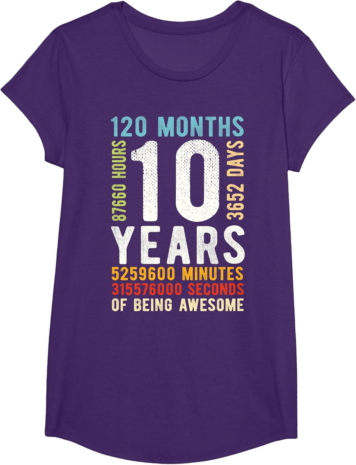 10th Birthday 10 Years Old Vintage Retro 120 Months
