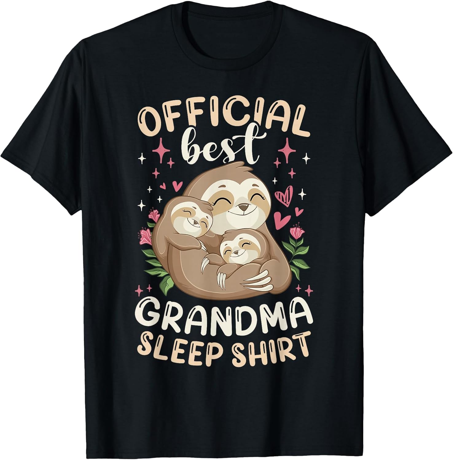 Official Best Grandma Sleep Shirt, Mother's Day Cute Sloths