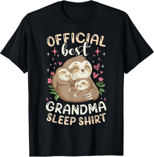 Official Best Grandma Sleep Shirt, Mother's Day Cute Sloths