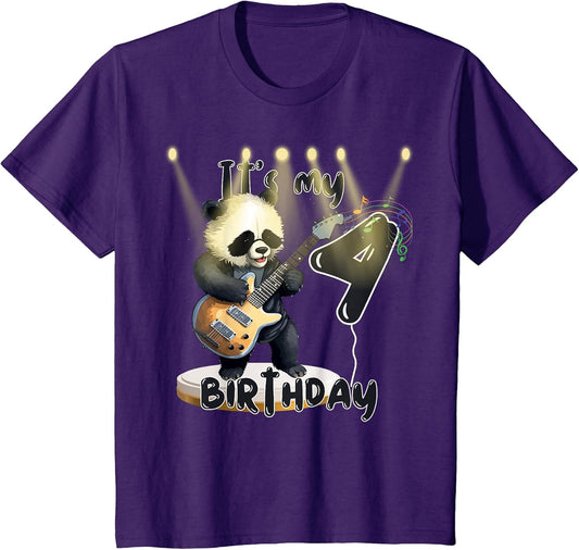 Children's Fashion Panda Bear 4th Birthday It's My Birthday
