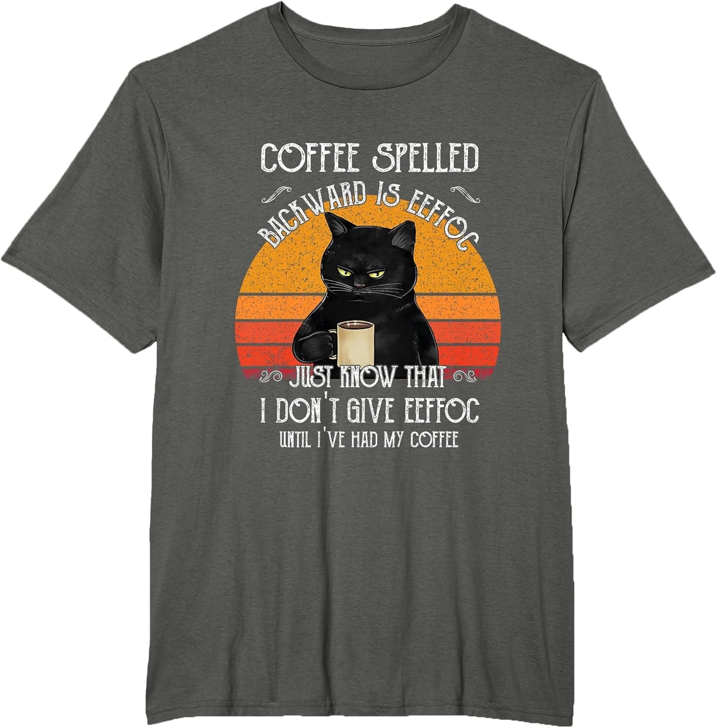 Funny Black Cat Coffee Spelled Backwards is eeffoc
