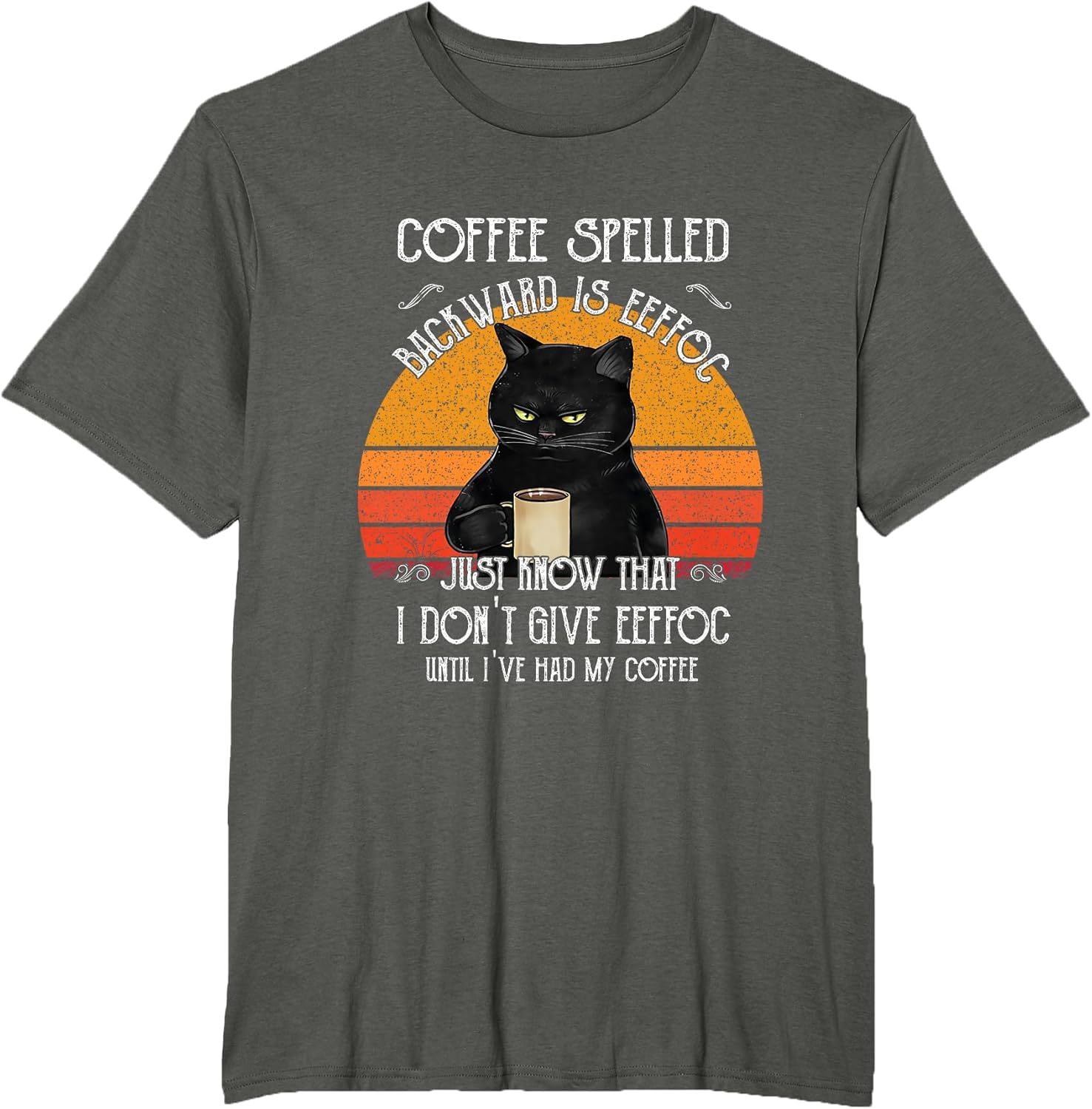 Funny Black Cat Coffee Spelled Backwards is eeffoc