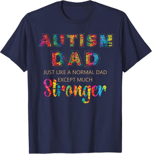 Autism Awareness Retro Vintage Tye Dye Autism Dad Stronger