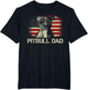 Best Pitbull Dad Ever Shirt Us Flag Vintage Fathers Day