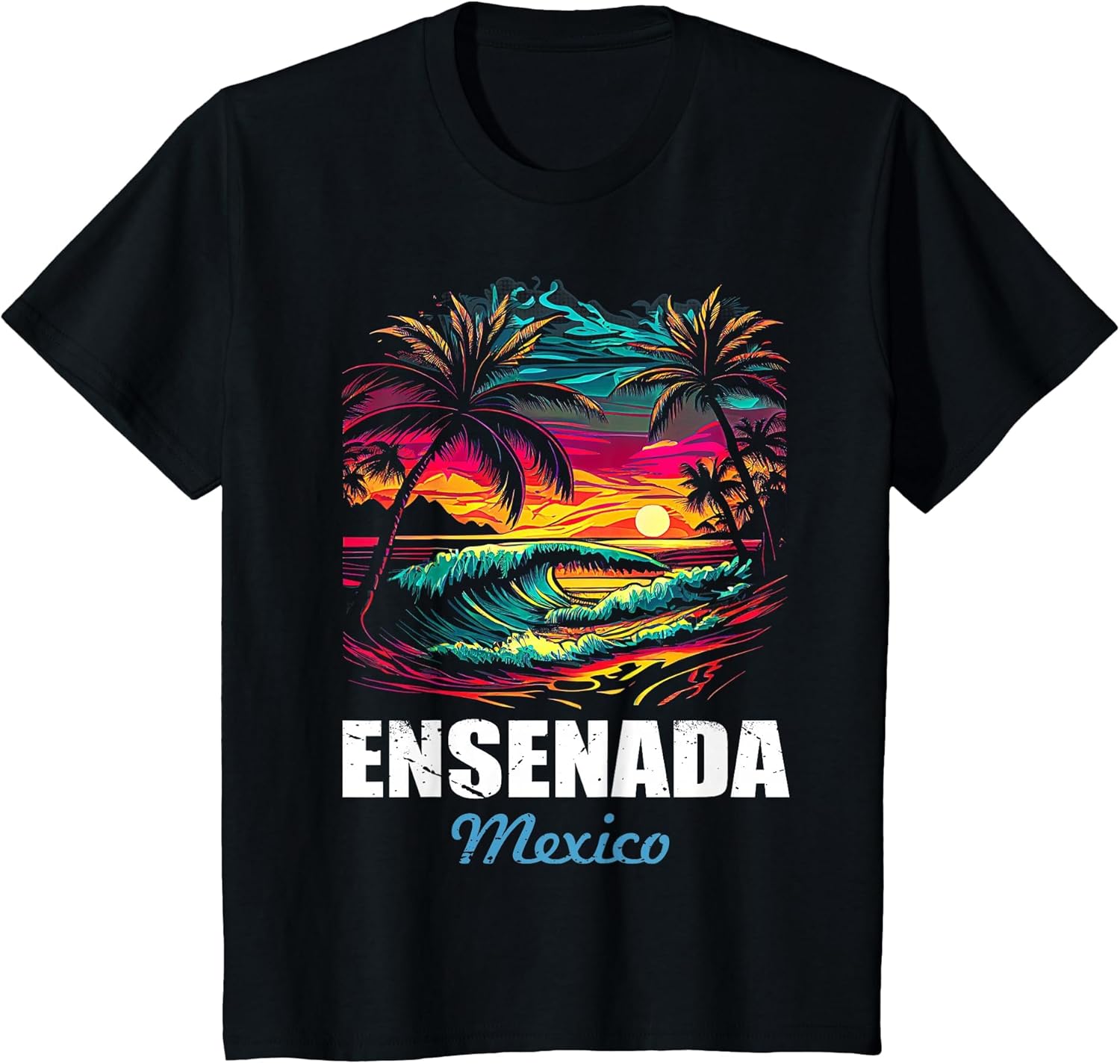 Retro Ensenada Mexico Sunset Vintage Vacation Souvenir