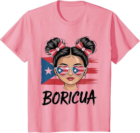 Puerto Rico Hispanic Heritage Messy Bun Puerto Rican Girls