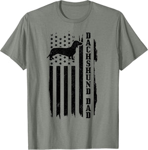 Dachshund Dad Vintage American Flag