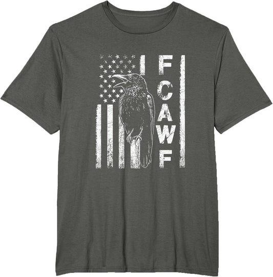 Funny F CAW F Crow with USA Flag