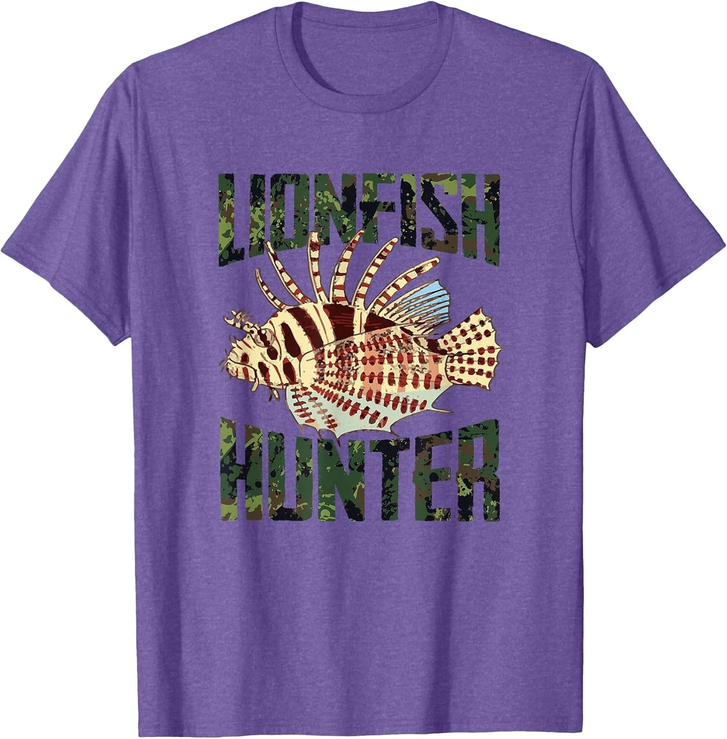 Lionfish Hunter in Green Camo Font with Lionfish Design Cool