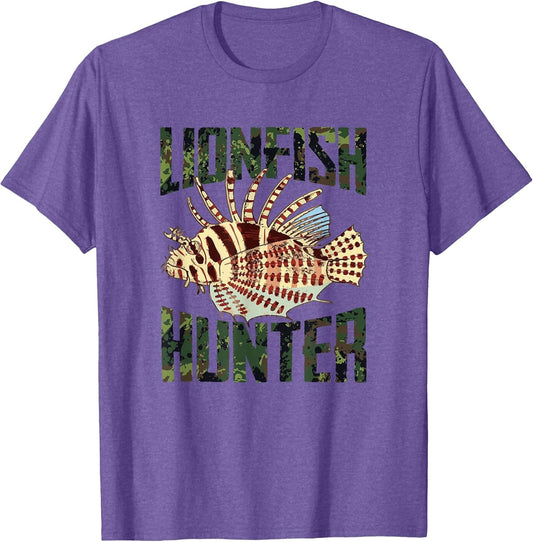 Lionfish Hunter in Green Camo Font with Lionfish Design Cool