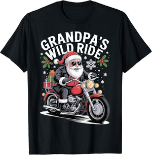 Funny Grandpa's Biker Ride Christmas Motorcycle Santa Bike