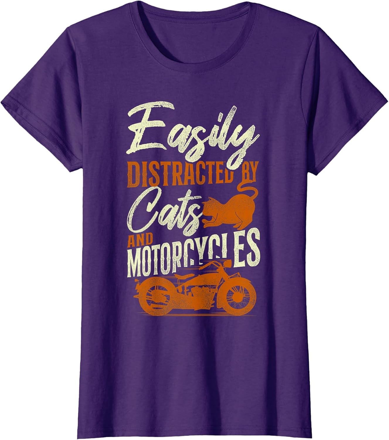 Classic Motorcycle Biker Cat Easily Distracted by Cats and