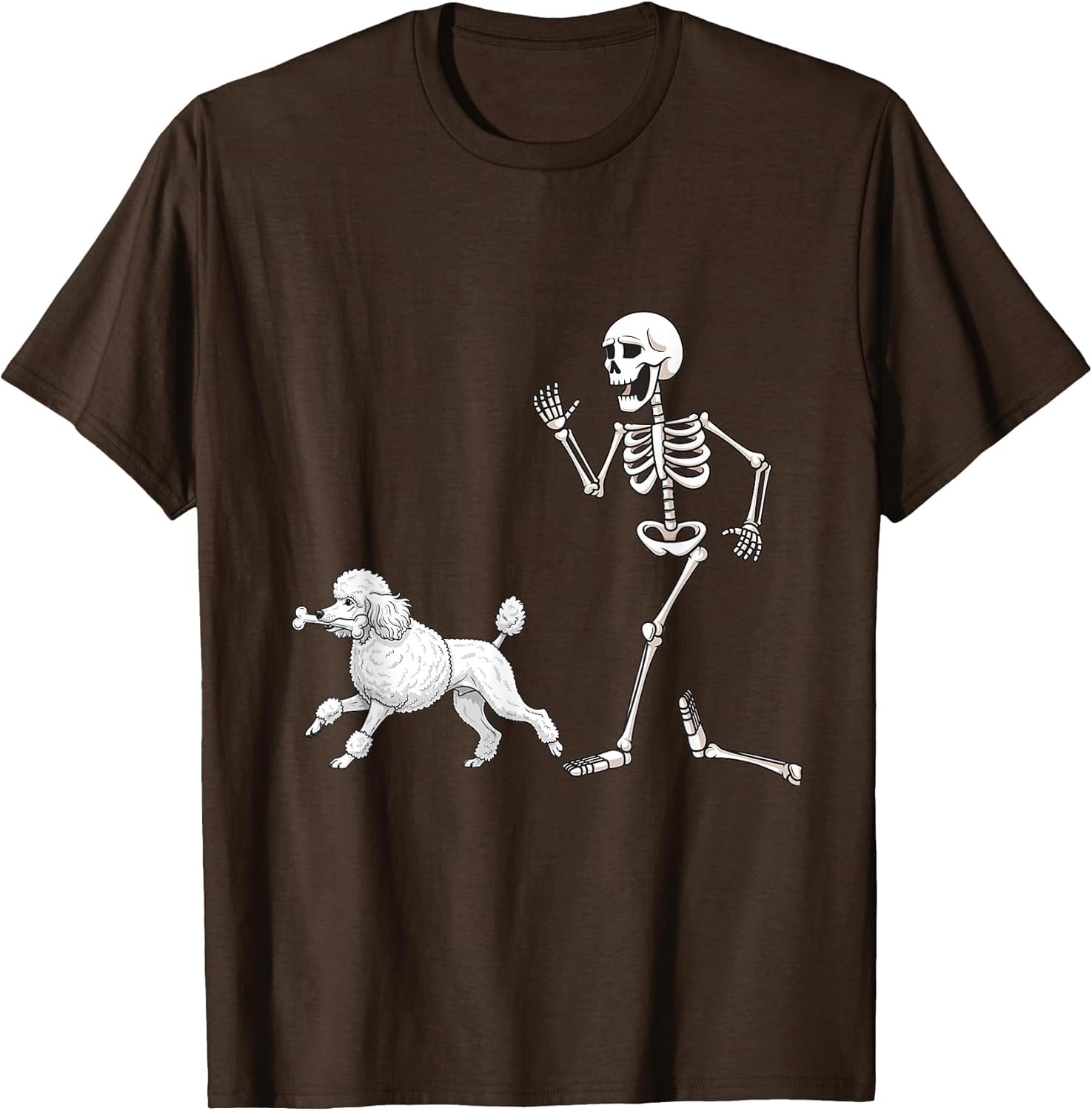 Funny Halloween Poodle and Skeleton
