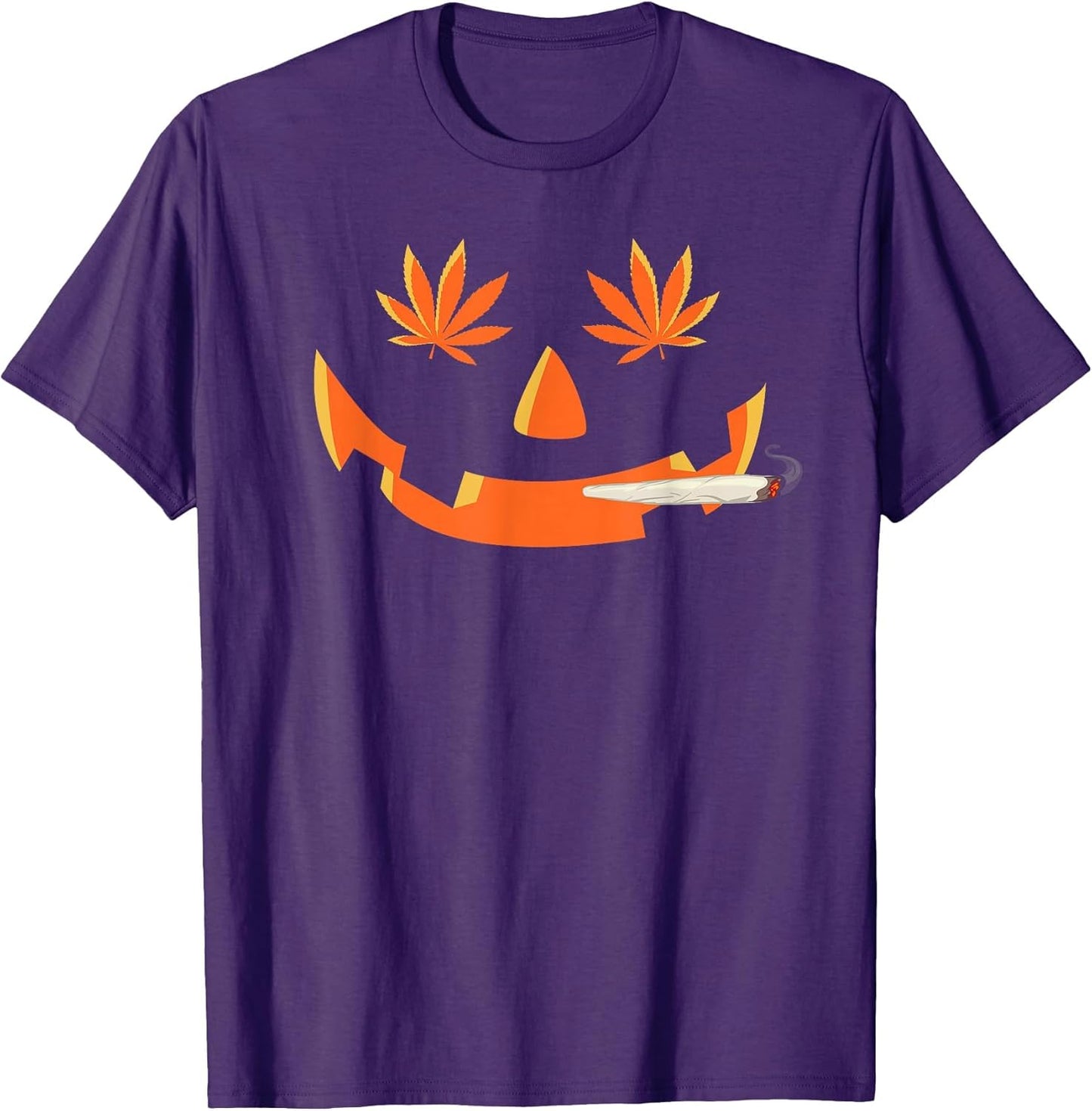 Stoned Pumpkin Halloween Funny Marijuana Weed Leaf Cannabis