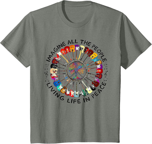 Imagine Music Peace and Music Guitar Circle Harmony