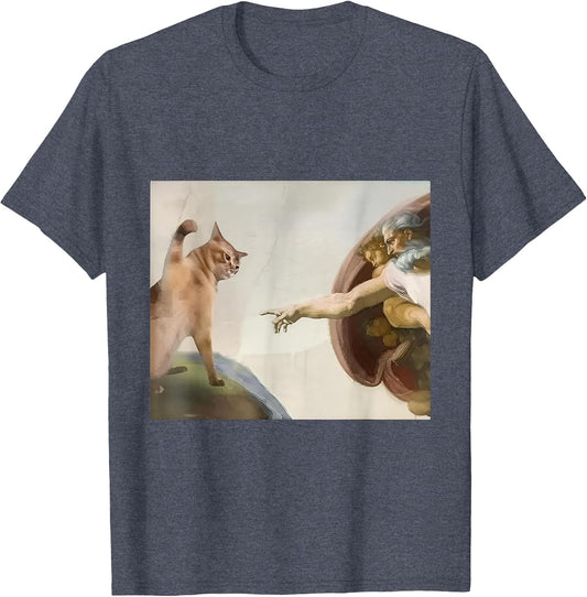 Almighty Slap Funny Cat God Creation of Adam Meme Cat Lovers
