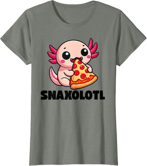 Axolotl Funny Snaxolotl Snacks a lot Pizza Eating Axolotl