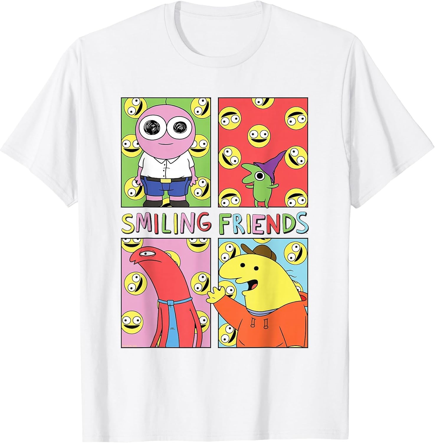 Smiling Friends Pop Art Character Grid Funny Cartoon