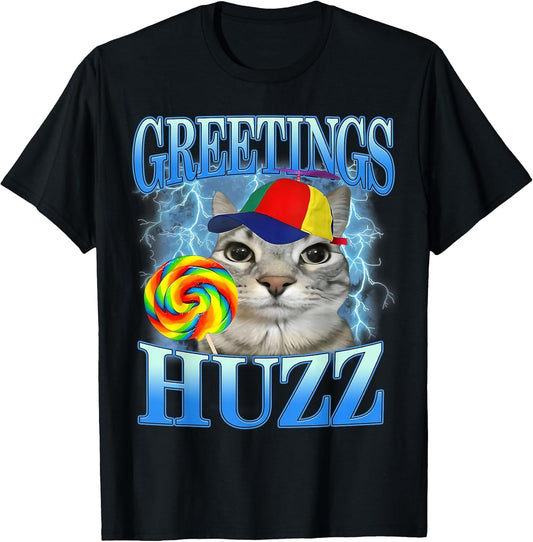 Greetings Huzz Cat Meme Funny Lightning Candy Pet Enthusiast