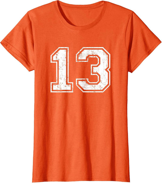 Number 13 Distressed Vintage Thirteen Sport Practice Team