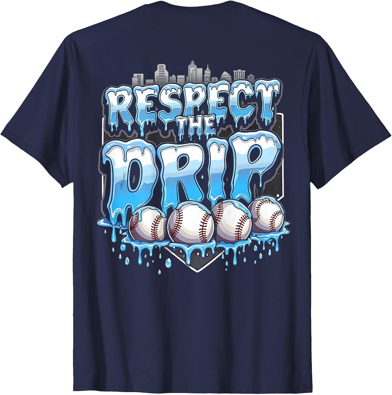 Baseball Dripping Shirt for Boys Ice Cream Respect The Drip