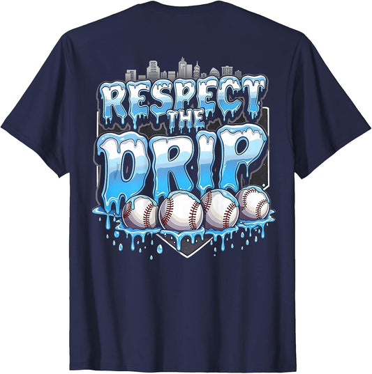 Baseball Dripping Shirt for Boys Ice Cream Respect The Drip