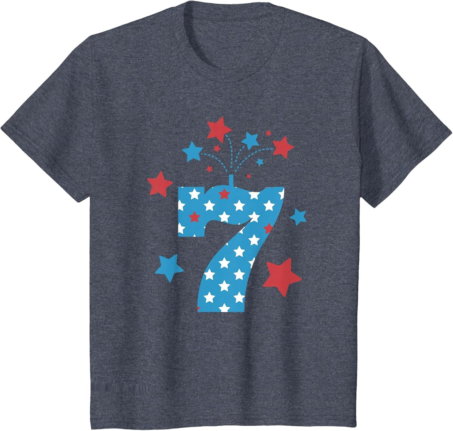 Kids Red, White and Seven - 7th Birthday Patriotic Firecrackers