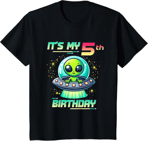 Kids It's My 5th Birthday Alien Theme UFO Space
