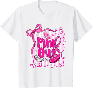 Breast Cancer Ribbon Pink Out Awareness Women Girls Kid