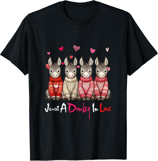 Just A Donkey in Love Valentine's Day Group Donkeys Farmer