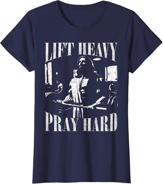 Lift Heavy Pray Hard Gym Jesus Christian for Christian