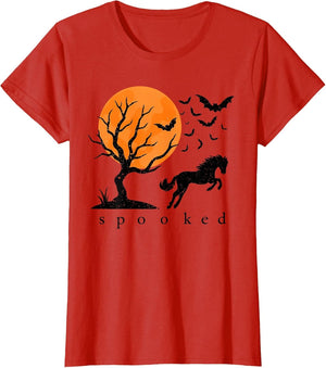 Spooked Horse Halloween Moon Bats Horse Ghost Spooky Season