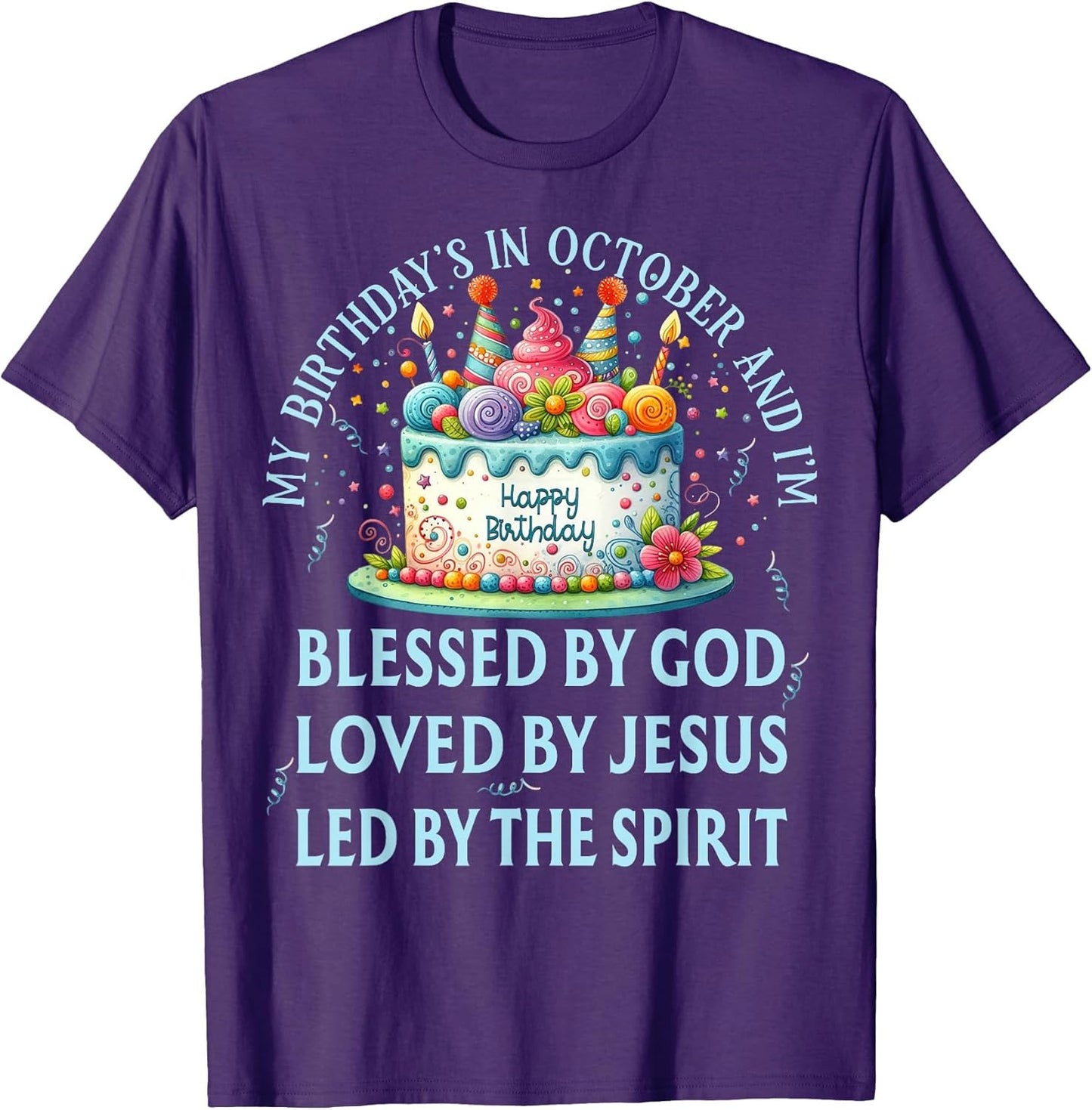 Blessed by God October Happy Birthday Cake
