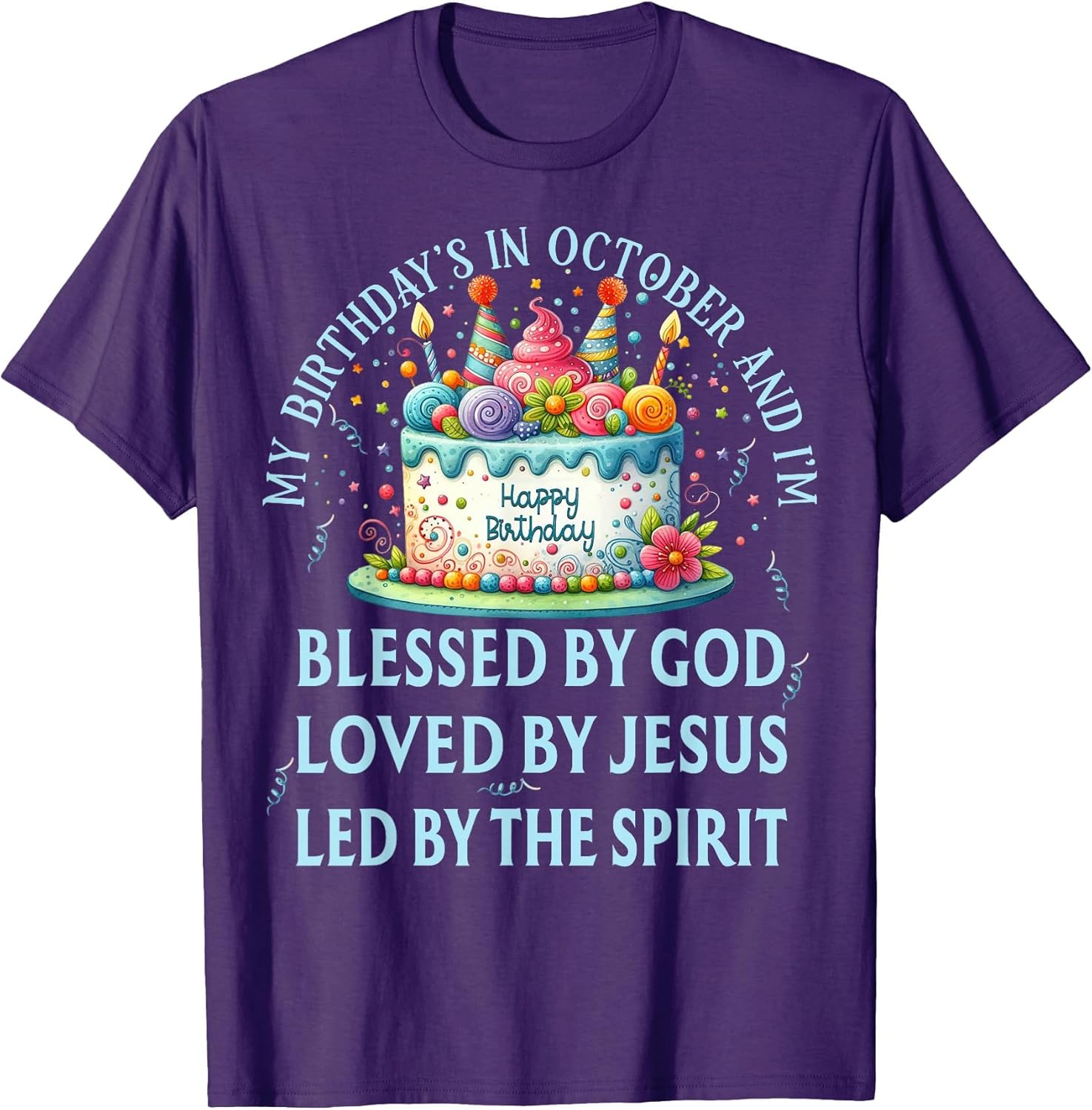 Blessed by God October Happy Birthday Cake