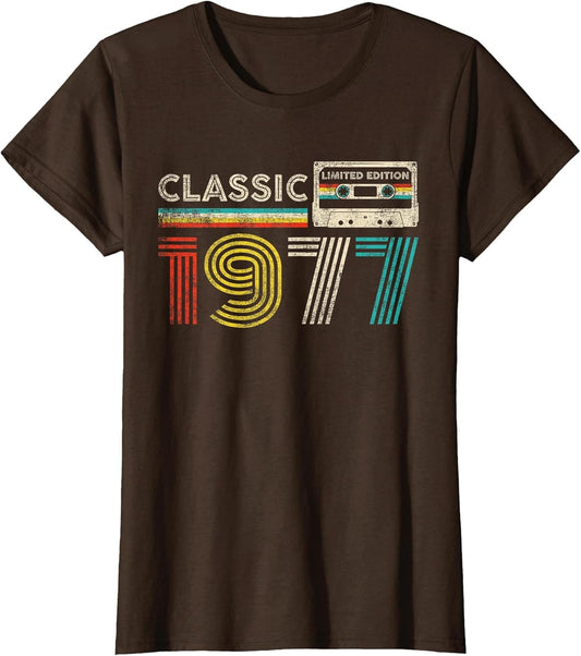 Classic 1977 Vintage 1977 Cassette Tape Men Women Birthday