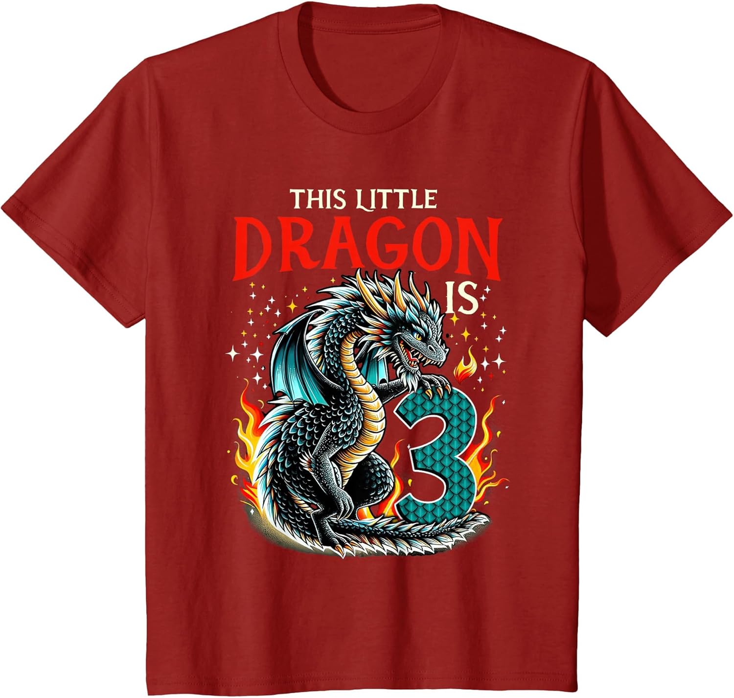 Turning 3 Year Old Birthday Boy Dragon 3rd Bday Girl