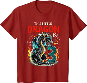 Turning 3 Year Old Birthday Boy Dragon 3rd Bday Girl
